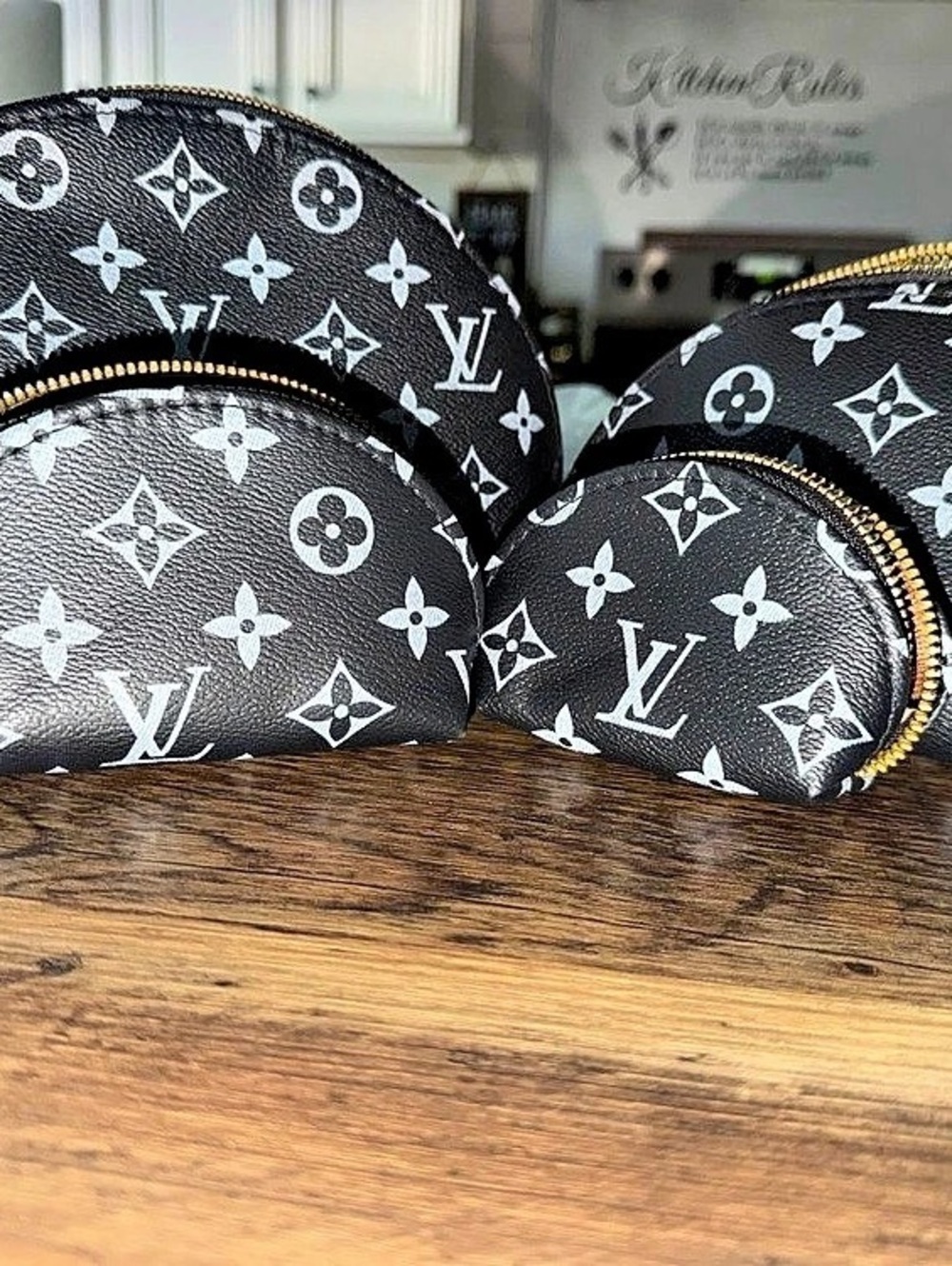 4pc Makeup Pouch Set Monogram Eclipse Black & White